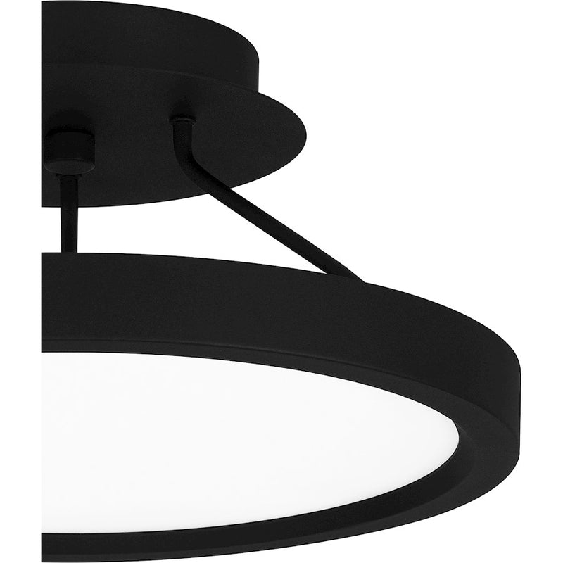 Quoizel Outskirts LED 11" Semi-Flush Mount, Black/White Acrylic