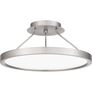 Quoizel Outskirts LED 15" Semi-Flush Mount, Nickel/White Acrylic