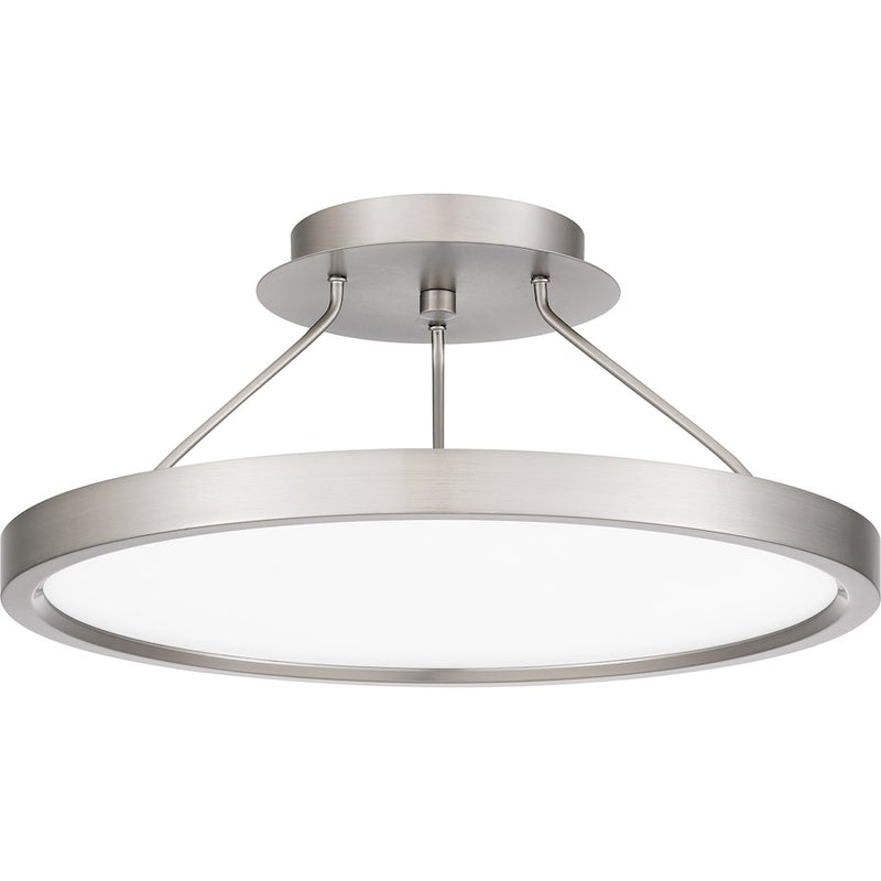 Quoizel Outskirts LED 15" Semi-Flush Mount, Nickel/White Acrylic