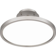 Quoizel Outskirts LED 15" Semi-Flush Mount, Nickel/White Acrylic