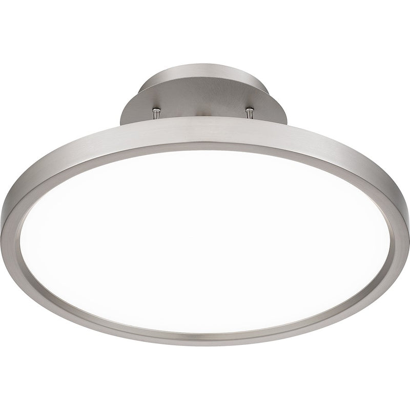 Quoizel Outskirts LED 15" Semi-Flush Mount, Nickel/White Acrylic