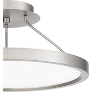 Quoizel Outskirts LED 15" Semi-Flush Mount, Nickel/White Acrylic