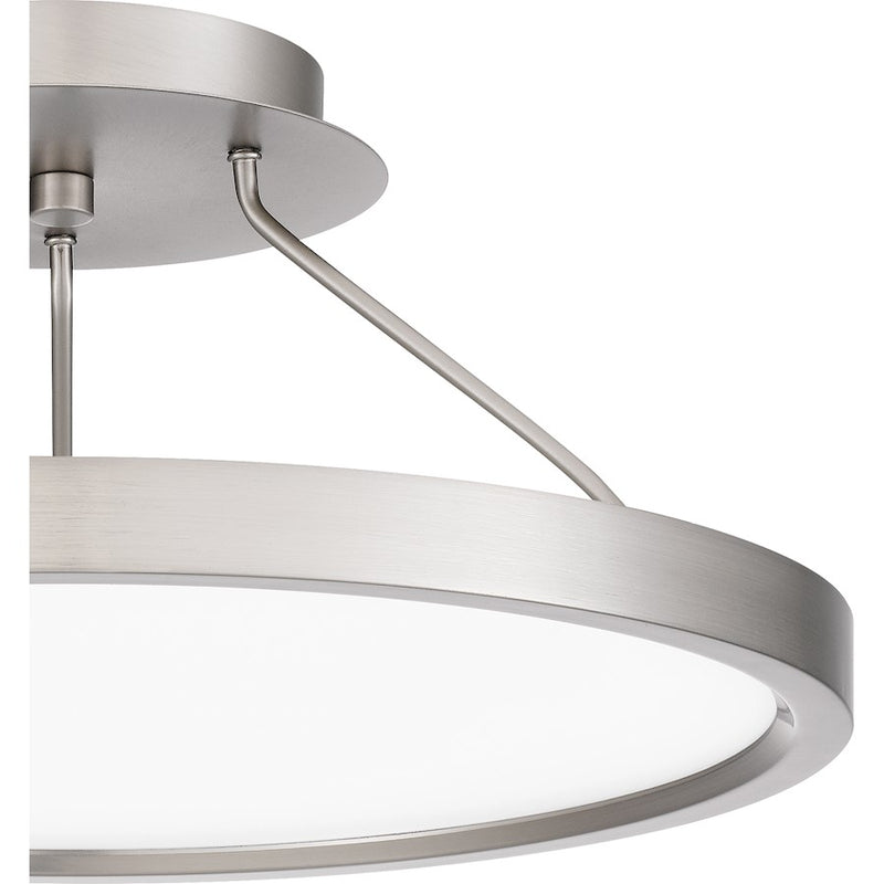 Quoizel Outskirts LED 15" Semi-Flush Mount, Nickel/White Acrylic