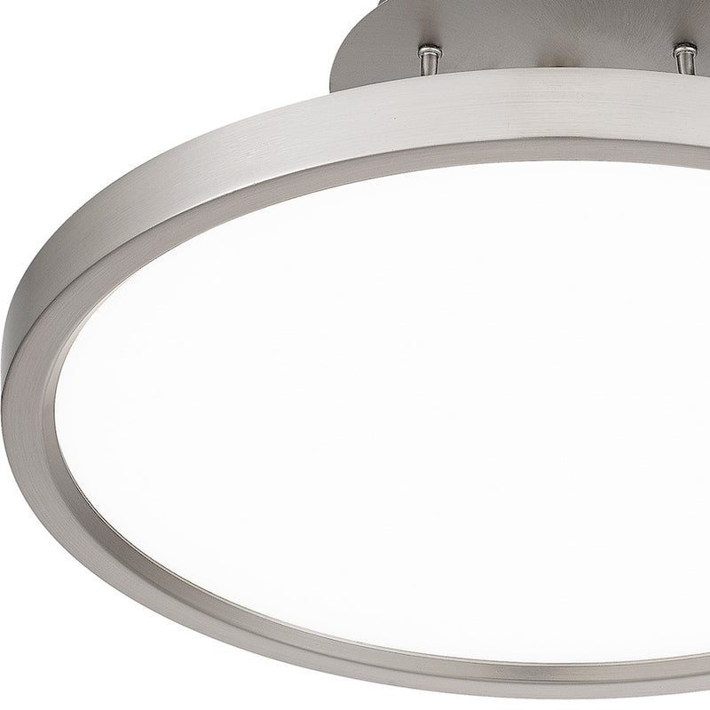 Quoizel Outskirts LED 15" Semi-Flush Mount, Nickel/White Acrylic