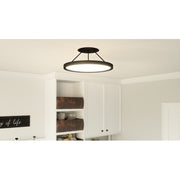 Quoizel Outskirts LED 15" Semi-Flush Mount, Black/White Acrylic