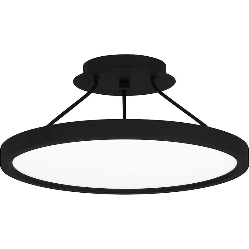 Quoizel Outskirts LED 15" Semi-Flush Mount, Black/White Acrylic