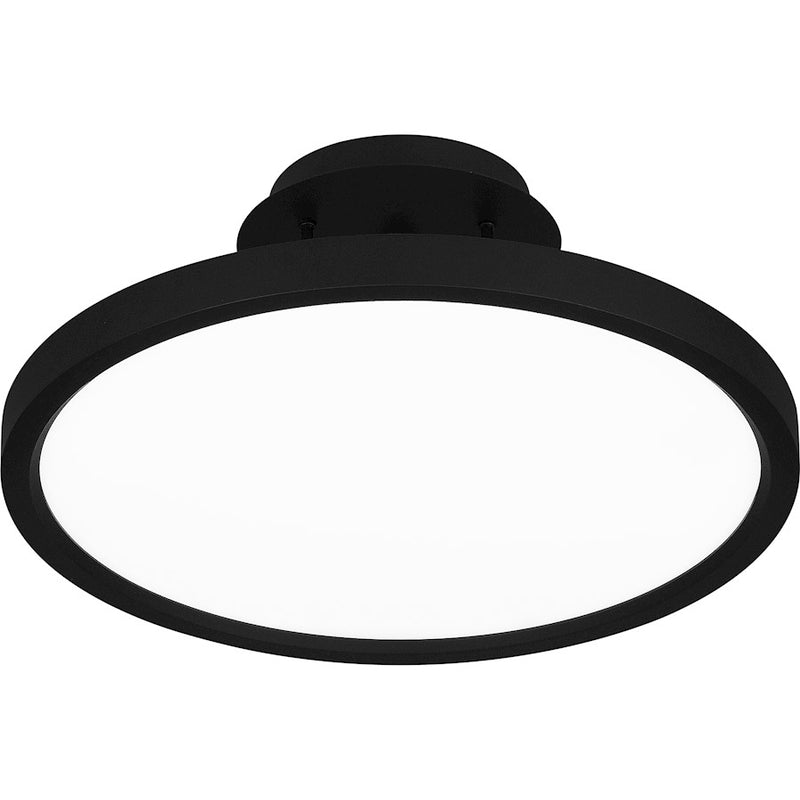 Quoizel Outskirts LED 15" Semi-Flush Mount, Black/White Acrylic