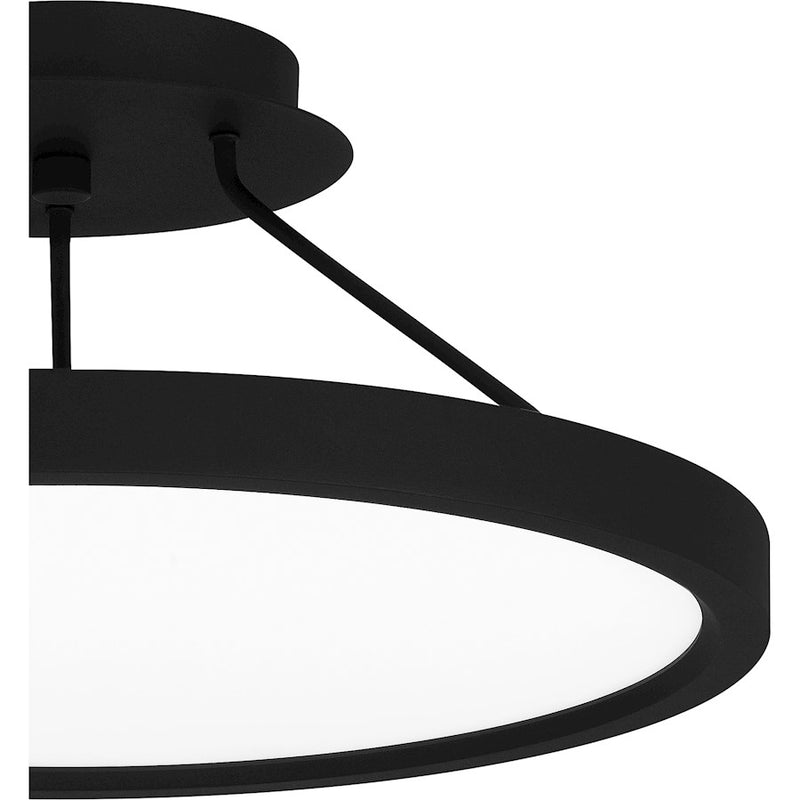Quoizel Outskirts LED 15" Semi-Flush Mount, Black/White Acrylic