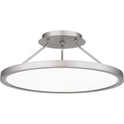 Quoizel Outskirts LED 20" Semi-Flush Mount, Nickel/White Acrylic