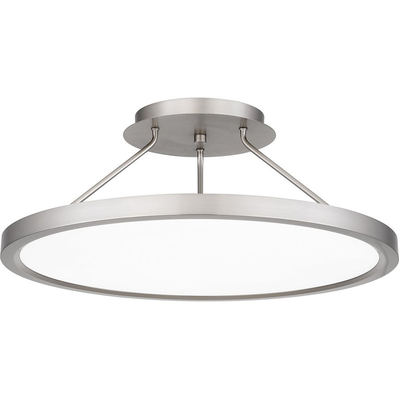 Quoizel Outskirts LED 20" Semi-Flush Mount, Nickel/White Acrylic