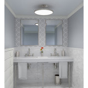Quoizel Outskirts LED 20" Semi-Flush Mount, Nickel/White Acrylic