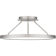 Quoizel Outskirts LED 20" Semi-Flush Mount, Nickel/White Acrylic
