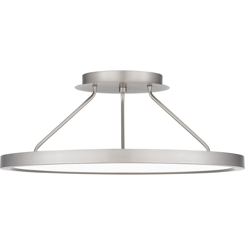 Quoizel Outskirts LED 20" Semi-Flush Mount, Nickel/White Acrylic