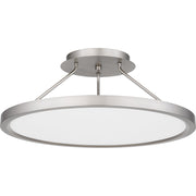 Quoizel Outskirts LED 20" Semi-Flush Mount, Nickel/White Acrylic