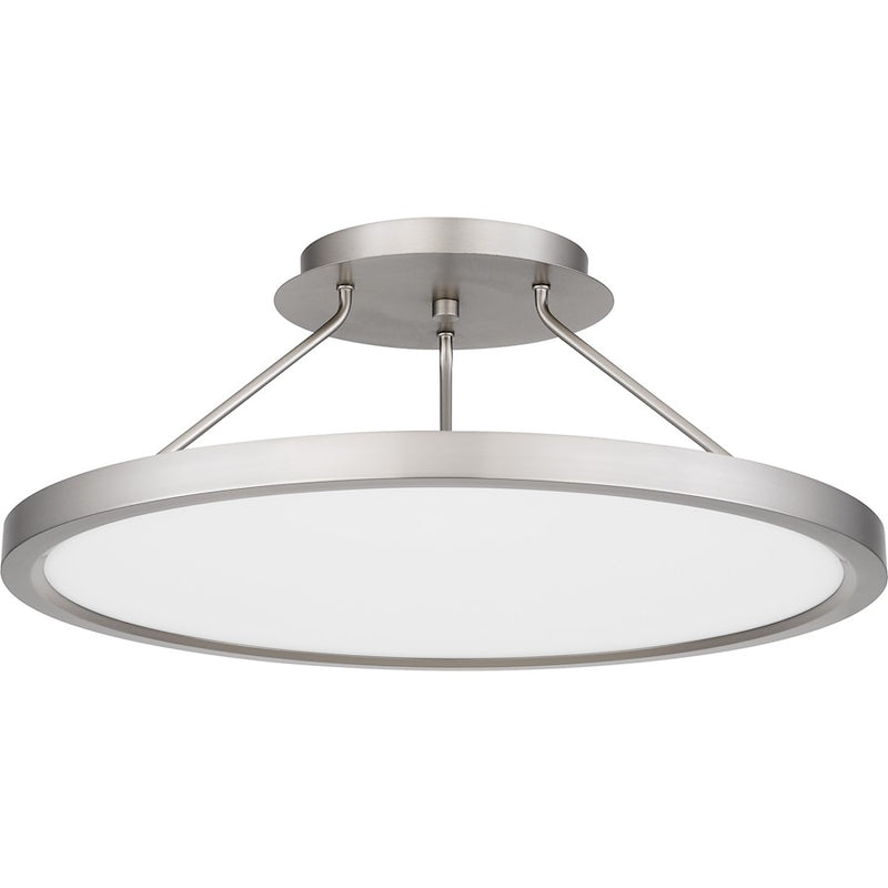 Quoizel Outskirts LED 20" Semi-Flush Mount, Nickel/White Acrylic