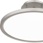 Quoizel Outskirts LED 20" Semi-Flush Mount, Nickel/White Acrylic