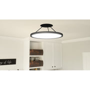 Quoizel Outskirts LED 20" Semi-Flush Mount, Black/White Acrylic