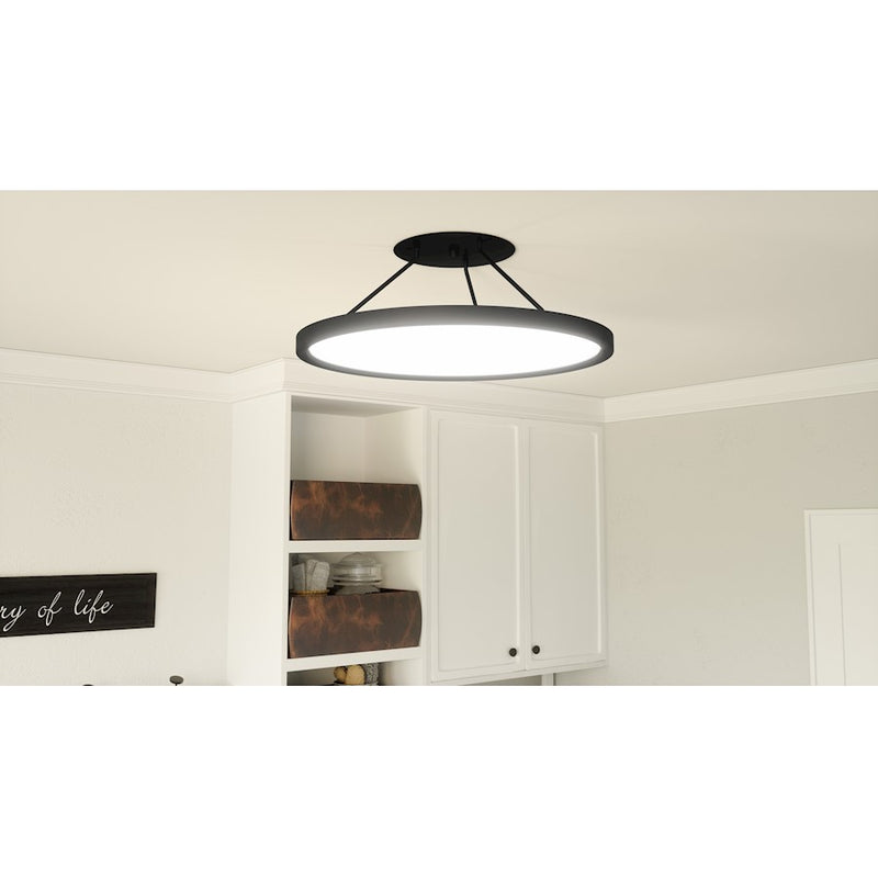 Quoizel Outskirts LED 20" Semi-Flush Mount, Black/White Acrylic