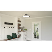 Quoizel Outskirts LED 20" Semi-Flush Mount, Black/White Acrylic