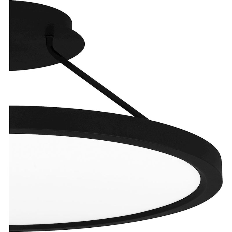 Quoizel Outskirts LED 20" Semi-Flush Mount, Black/White Acrylic