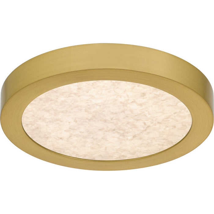 Quoizel Outskirts LED 8" Flush Mount, Gold/Alabaster Acrylic