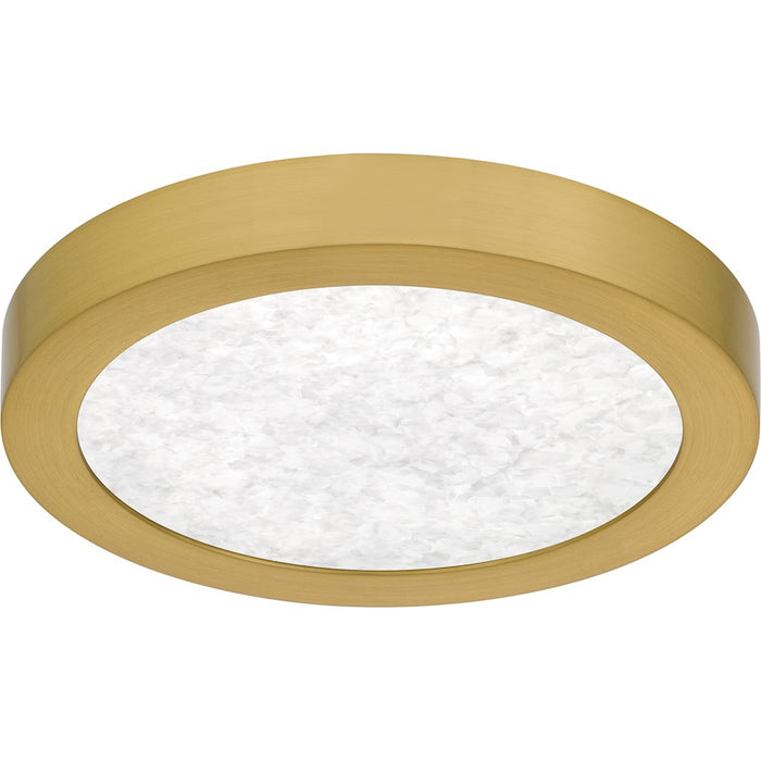 Quoizel Outskirts LED 8" Flush Mount, Gold/Alabaster Acrylic