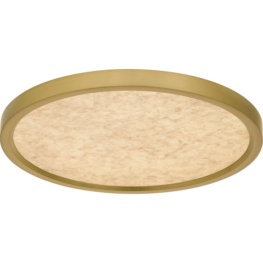 Quoizel Outskirts LED 15" Flush Mount, Gold/Alabaster Acrylic - OSTA1715BRG