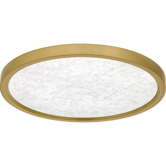 Quoizel Outskirts LED 15" Flush Mount, Gold/Alabaster Acrylic