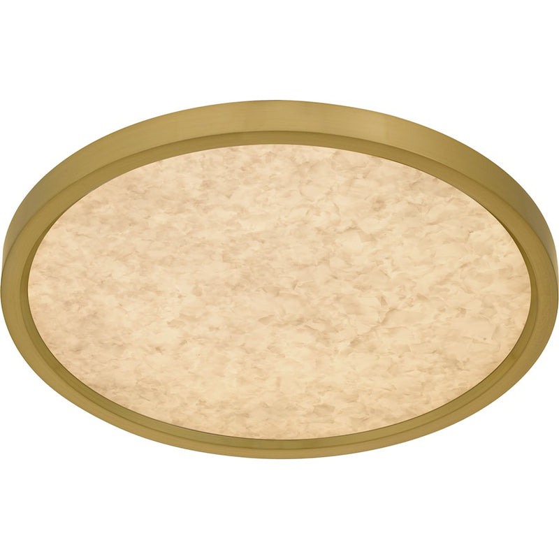 Quoizel Outskirts LED 15" Flush Mount, Gold/Alabaster Acrylic