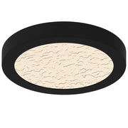 Quoizel Outskirts LED 8" Flush Mount, Black/Clear Textured Acrylic - OSTC1708EK