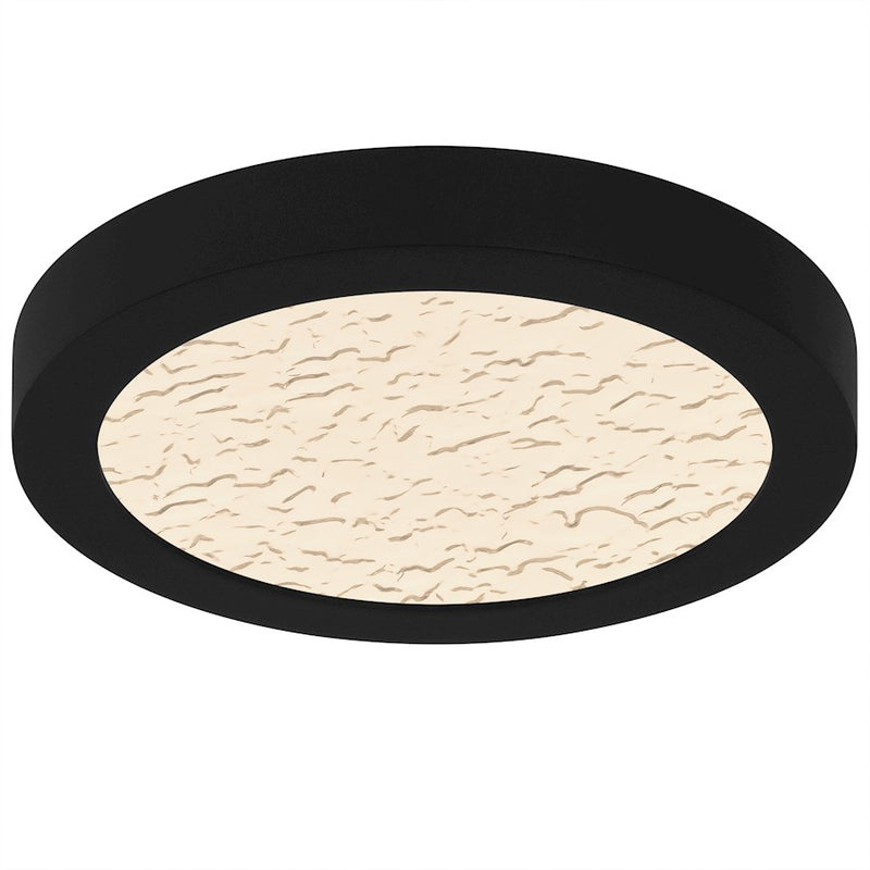 Quoizel Outskirts LED 8" Flush Mount, Black/Clear Textured Acrylic - OSTC1708EK