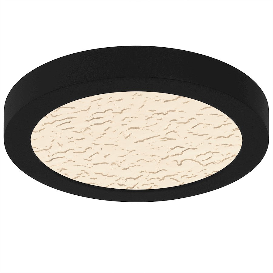 Quoizel Outskirts LED 8" Flush Mount, Black/Clear Textured Acrylic - OSTC1708EK