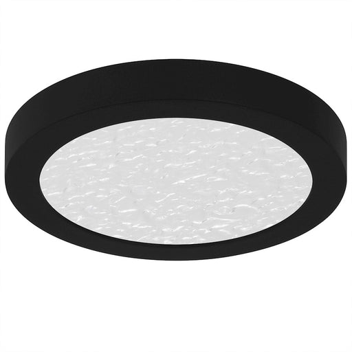 Quoizel Outskirts LED 8" Flush Mount, Black/Clear Textured Acrylic
