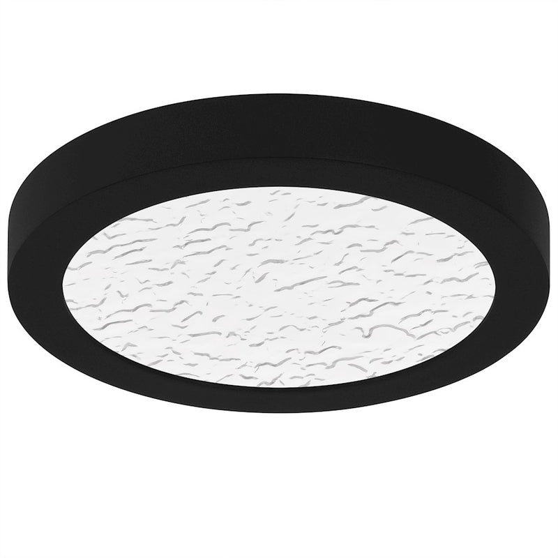 Quoizel Outskirts LED 8" Flush Mount, Black/Clear Textured Acrylic