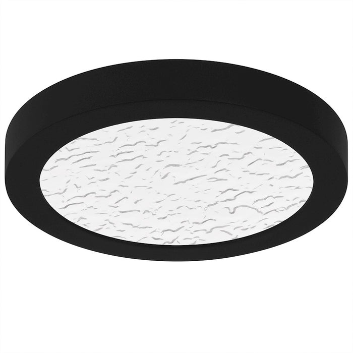 Quoizel Outskirts LED 8" Flush Mount, Black/Clear Textured Acrylic