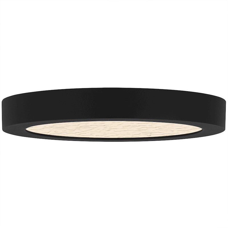 Quoizel Outskirts LED 8" Flush Mount, Black/Clear Textured Acrylic