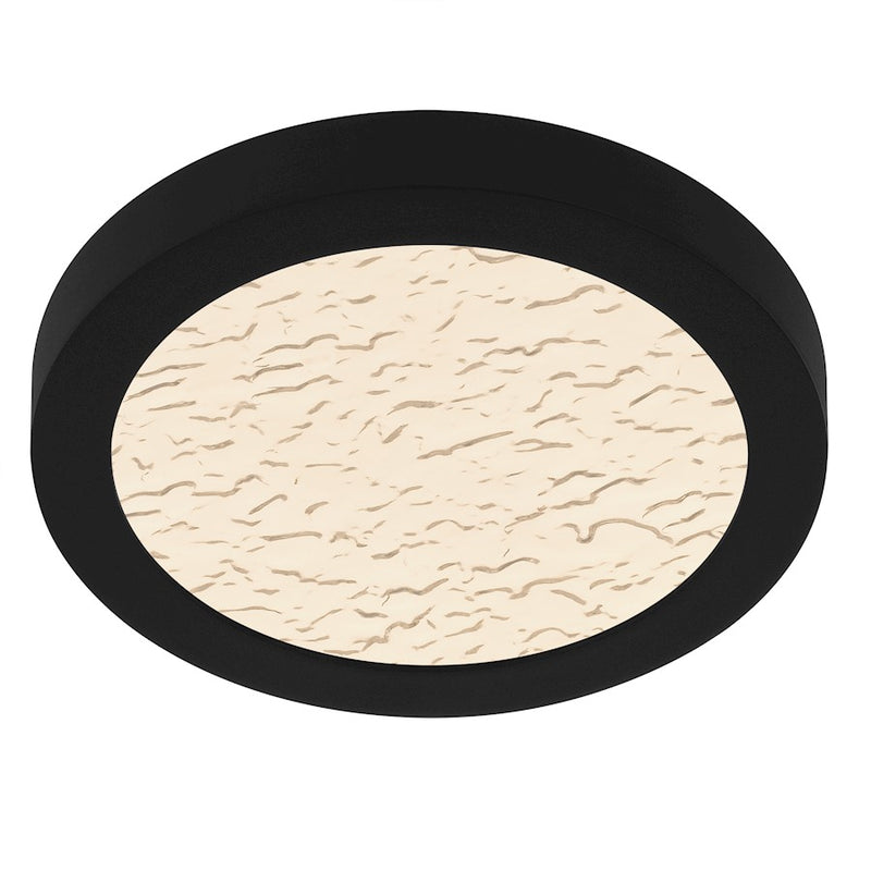 Quoizel Outskirts LED 8" Flush Mount, Black/Clear Textured Acrylic