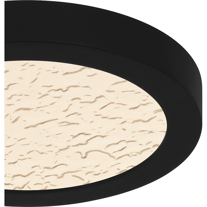 Quoizel Outskirts LED 8" Flush Mount, Black/Clear Textured Acrylic