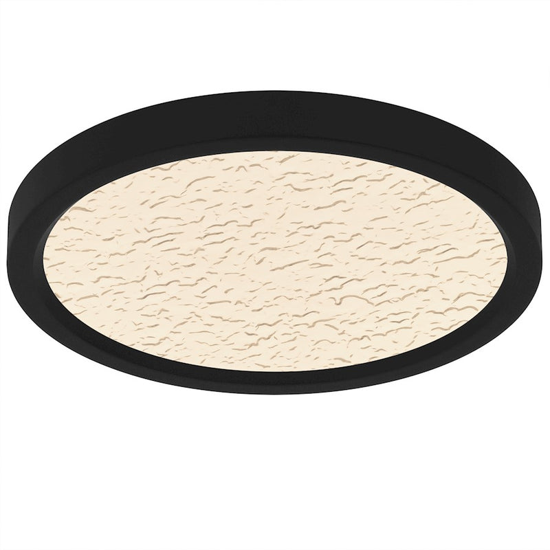 Quoizel Outskirts LED 11" Flush Mount, Black/Clear Textured Acrylic - OSTC1711EK