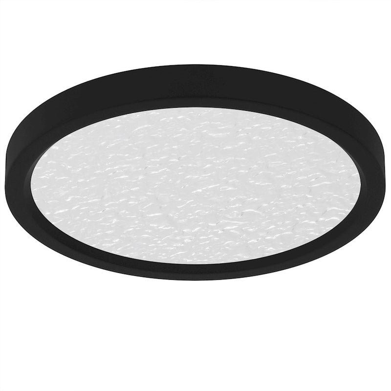 Quoizel Outskirts LED 11" Flush Mount, Black/Clear Textured Acrylic