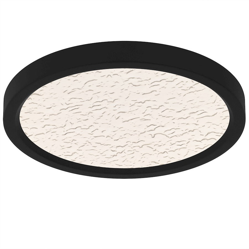 Quoizel Outskirts LED 11" Flush Mount, Black/Clear Textured Acrylic