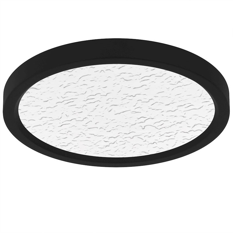 Quoizel Outskirts LED 11" Flush Mount, Black/Clear Textured Acrylic