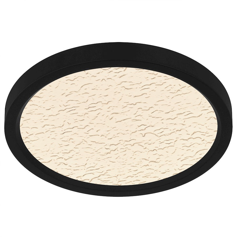Quoizel Outskirts LED 11" Flush Mount, Black/Clear Textured Acrylic