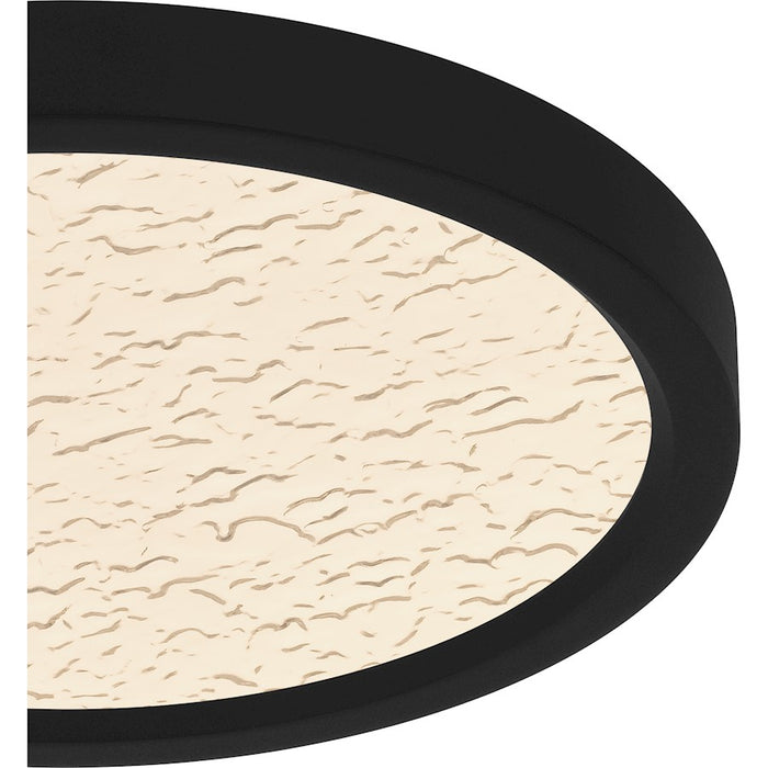Quoizel Outskirts LED 11" Flush Mount, Black/Clear Textured Acrylic