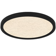 Quoizel Outskirts LED 15" Flush Mount, Black/Clear Textured Acrylic - OSTC1715EK
