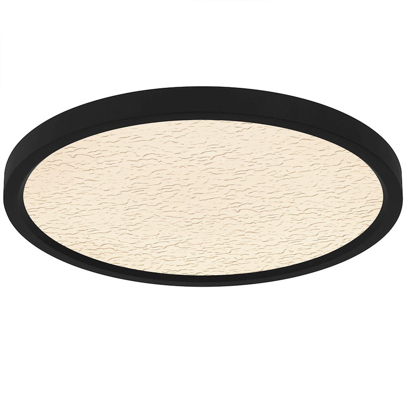 Quoizel Outskirts LED 15" Flush Mount, Black/Clear Textured Acrylic - OSTC1715EK