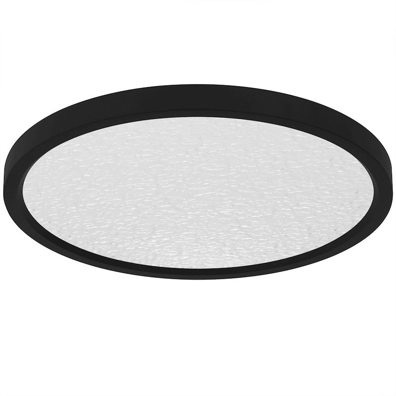 Quoizel Outskirts LED 15" Flush Mount, Black/Clear Textured Acrylic
