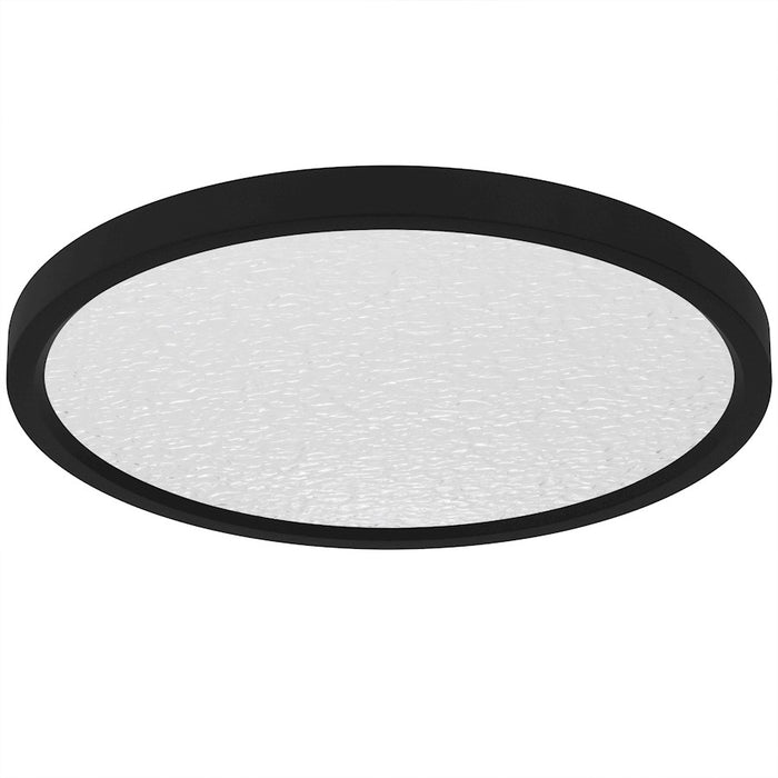 Quoizel Outskirts LED 15" Flush Mount, Black/Clear Textured Acrylic