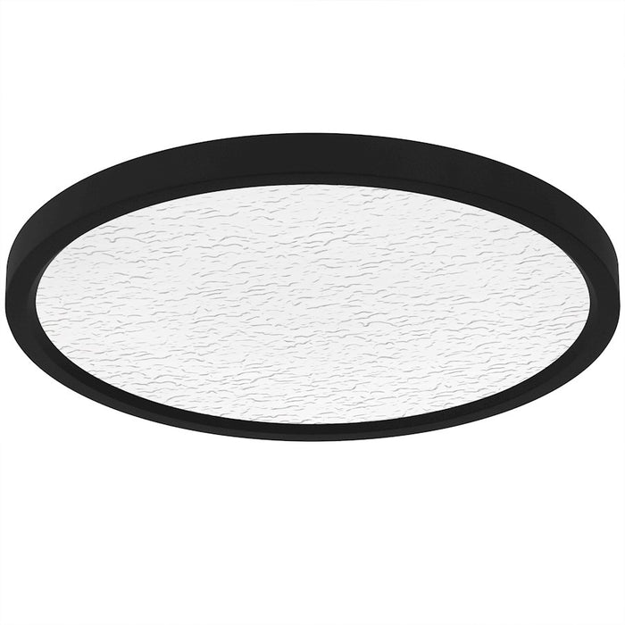 Quoizel Outskirts LED 15" Flush Mount, Black/Clear Textured Acrylic