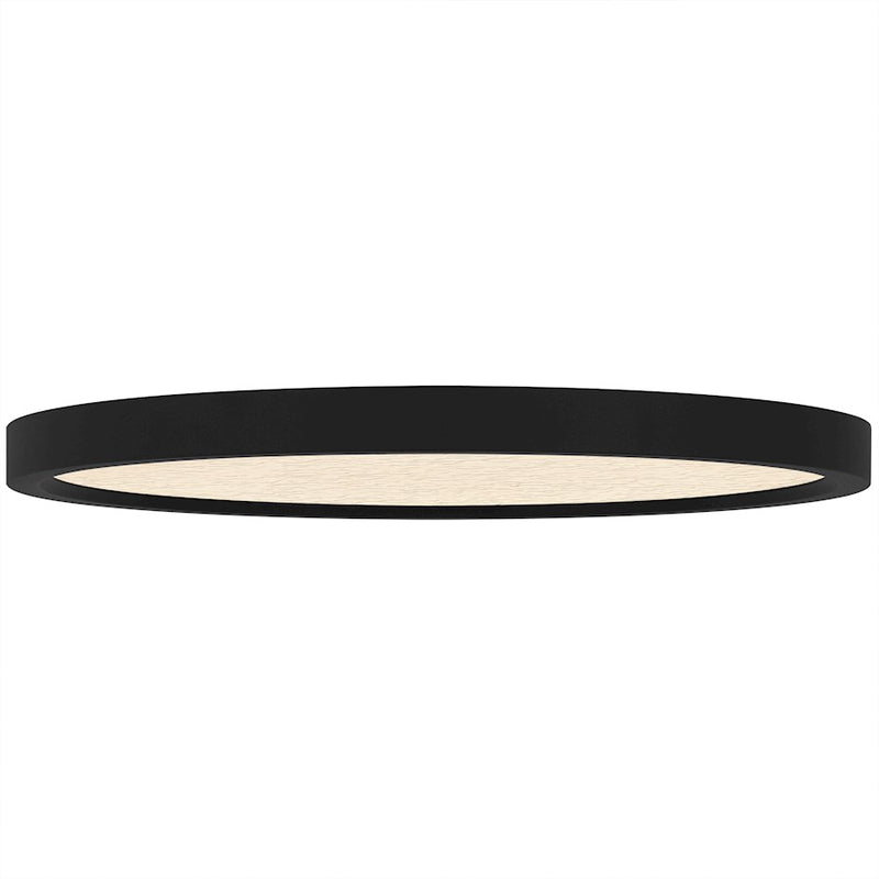Quoizel Outskirts LED 15" Flush Mount, Black/Clear Textured Acrylic